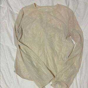Uniqlo Cream Long Sleeve Women's Top